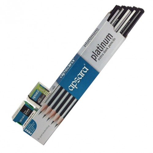 Apsara Platinum Extra Dark Pencils, 10 pcs